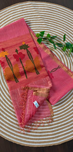 Pure Silk Lenin Jamdani Saree