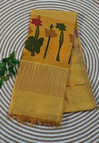Pure Silk Lenin Jamdani Saree
