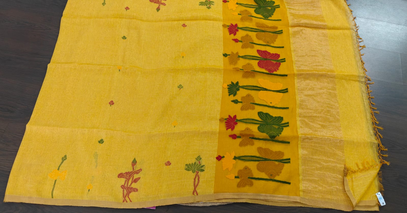 Pure Silk Lenin Jamdani Saree
