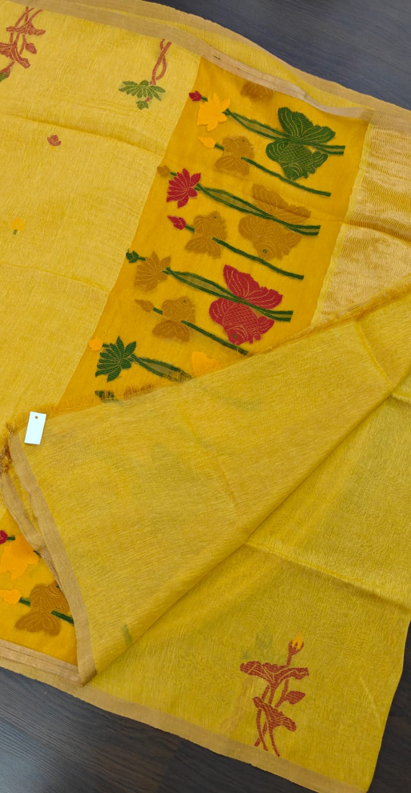 Pure Silk Lenin Jamdani Saree