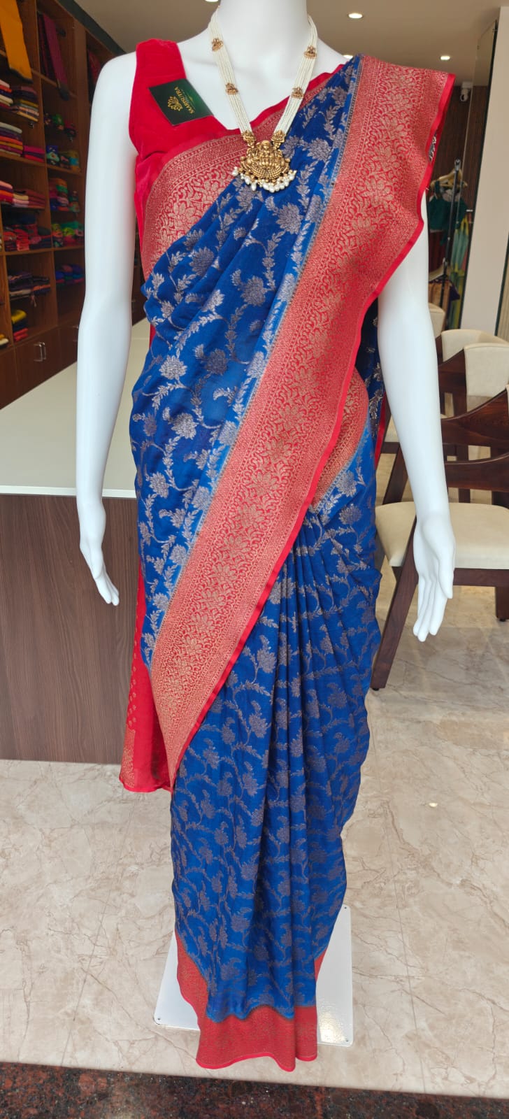 Blue Semi Georgette Saree 357
