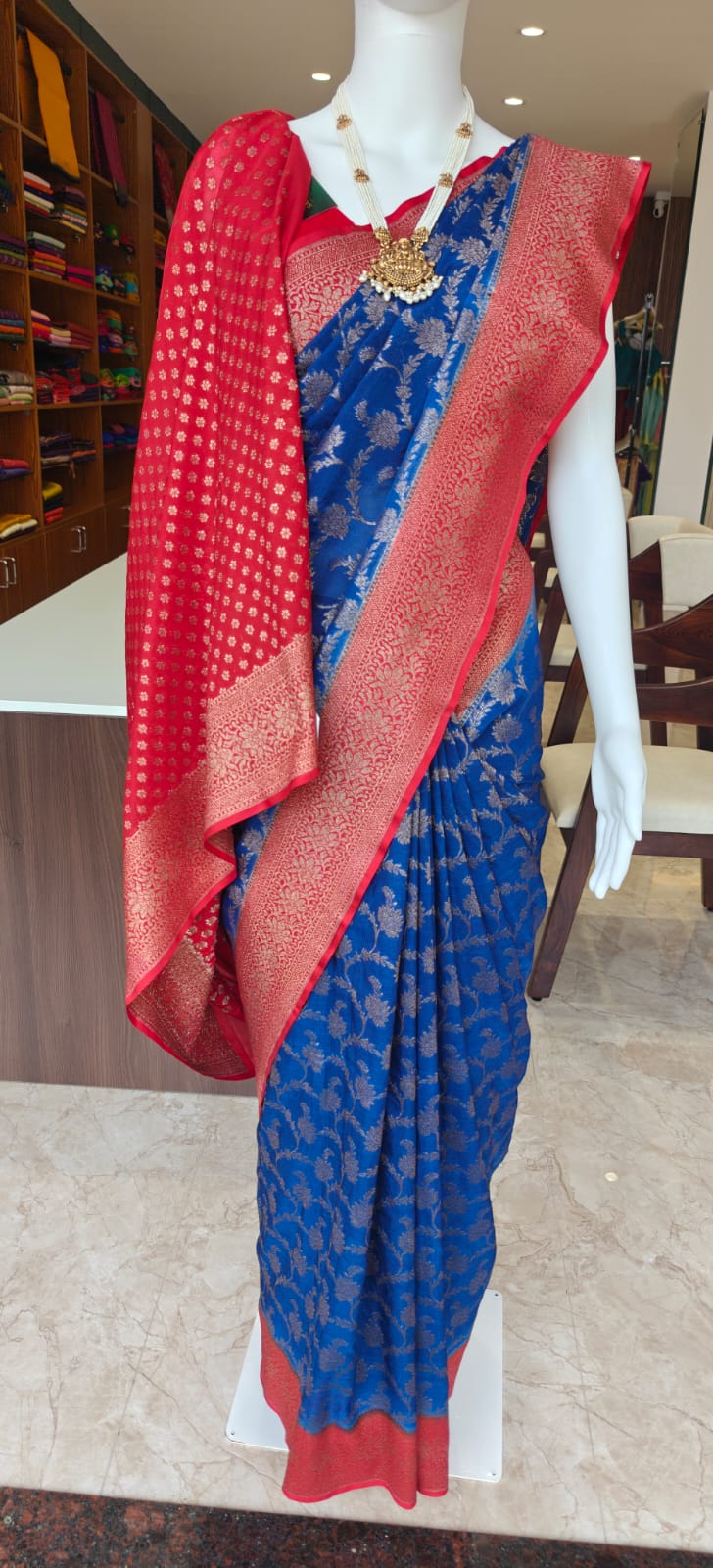 Blue Semi Georgette Saree 357
