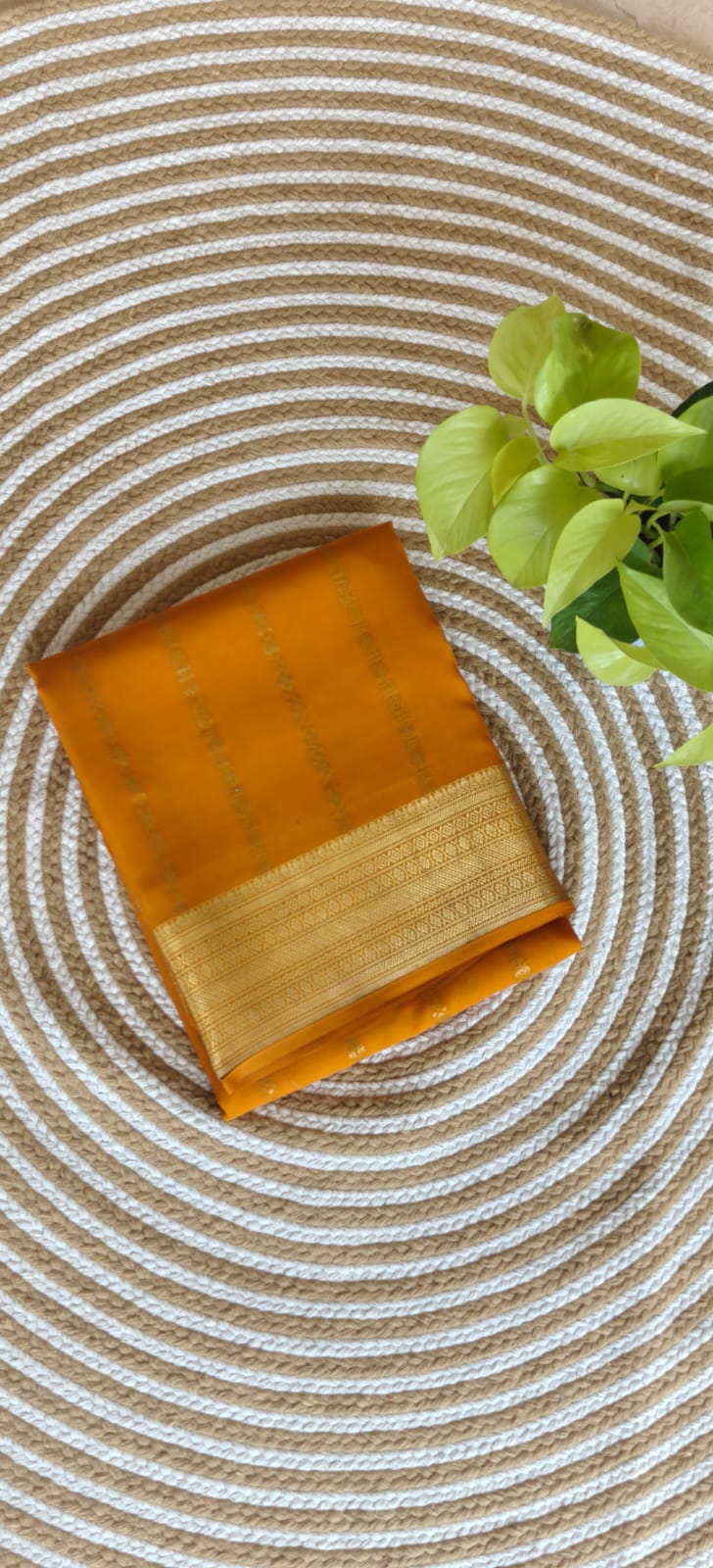 Pure Mysore Crepe Silk Saree PMS397-Mustard