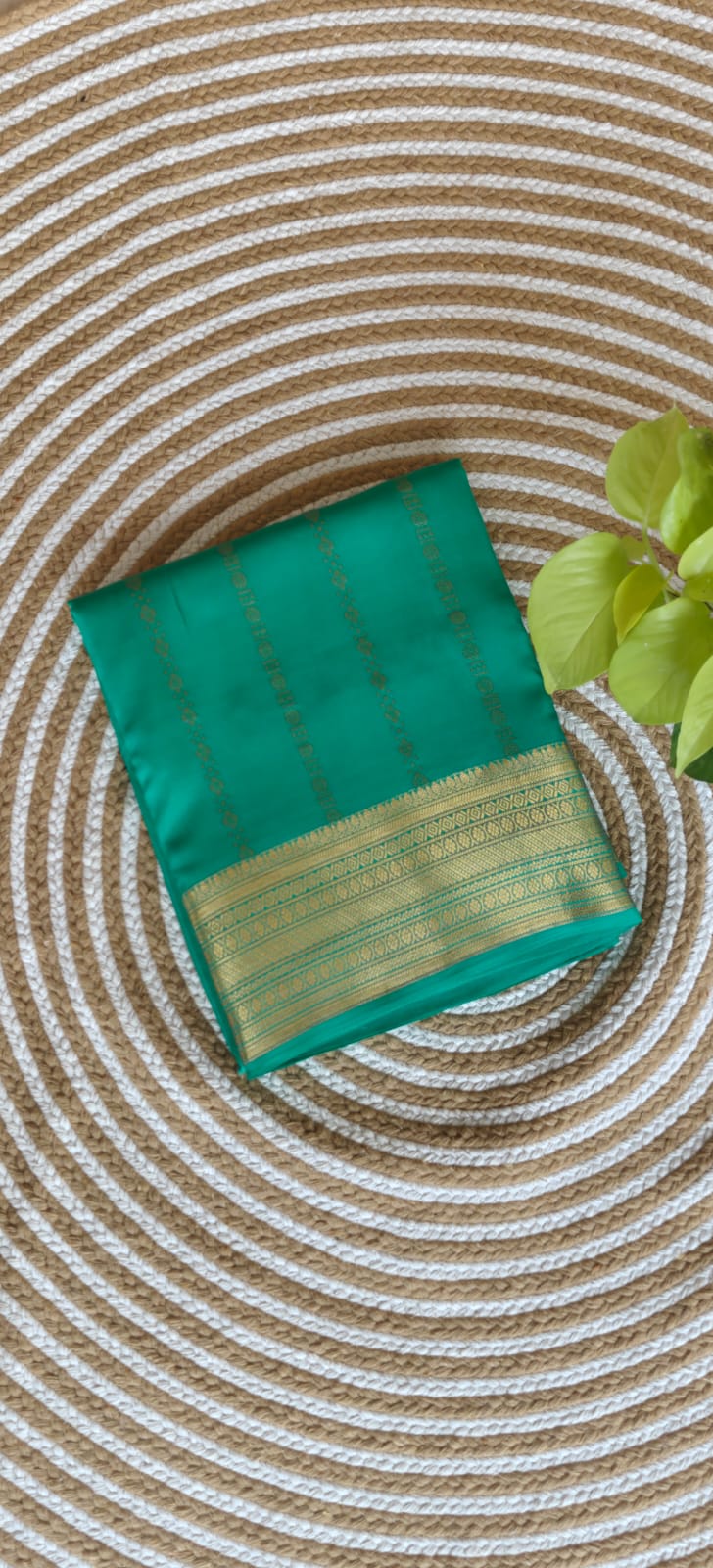 Pure Mysore Crepe Silk Saree PMS397-Seagreen
