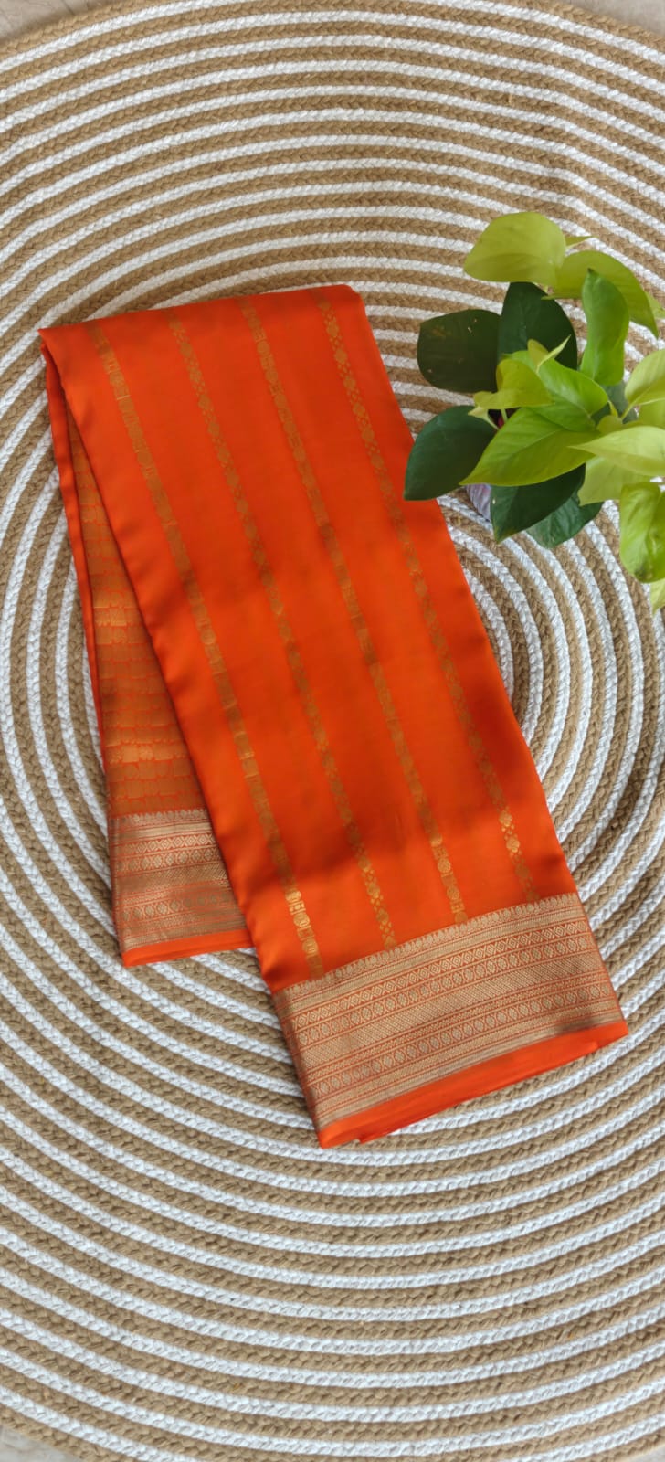 Pure Mysore Crepe Silk Saree PMS397-Orrange