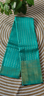 Pure Kanchipuram silk Saree PKS635-Rama green with Purple