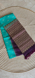 Pure Kanchi Heavy soft silk saree PSS318-Ramagreen with Purple