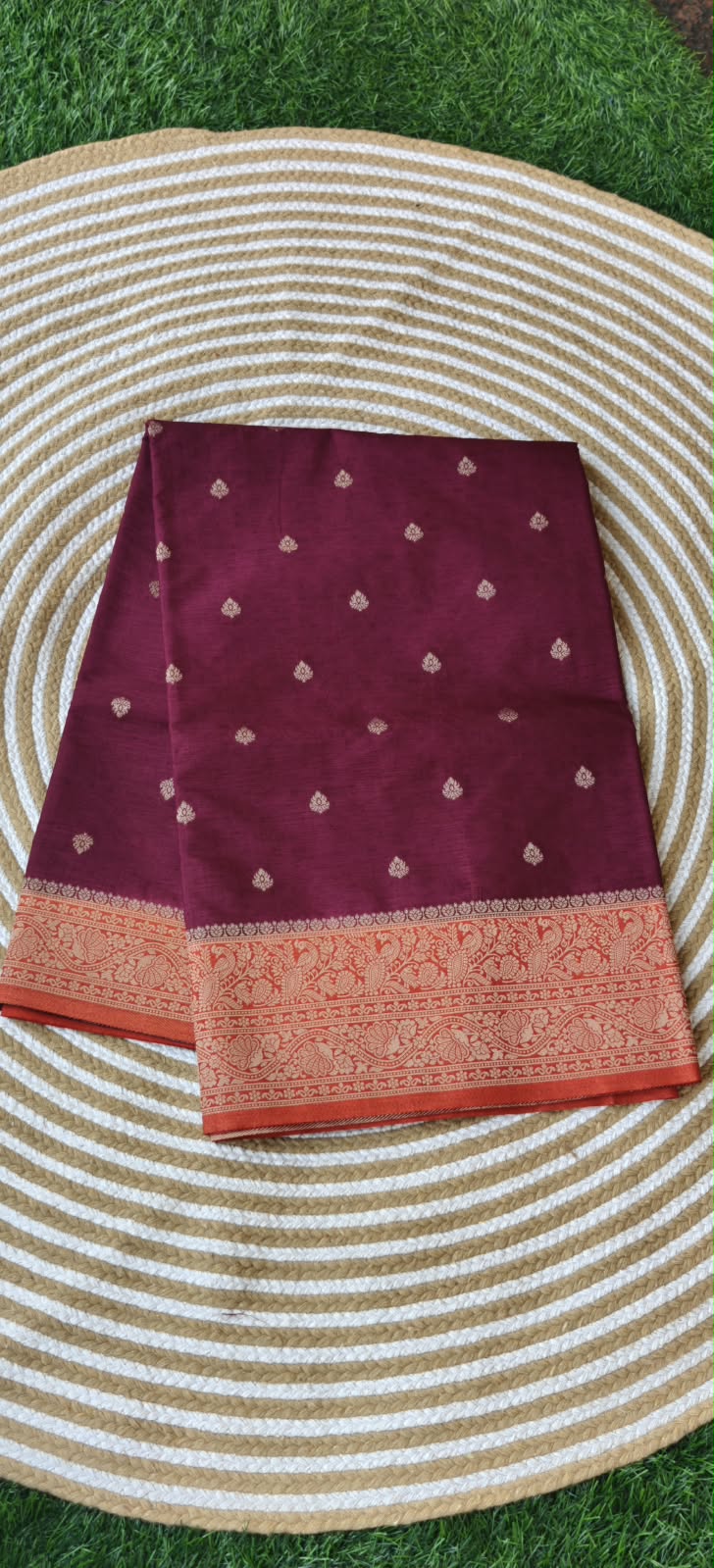 Viscose Crepe Wine with Orrange SS-551