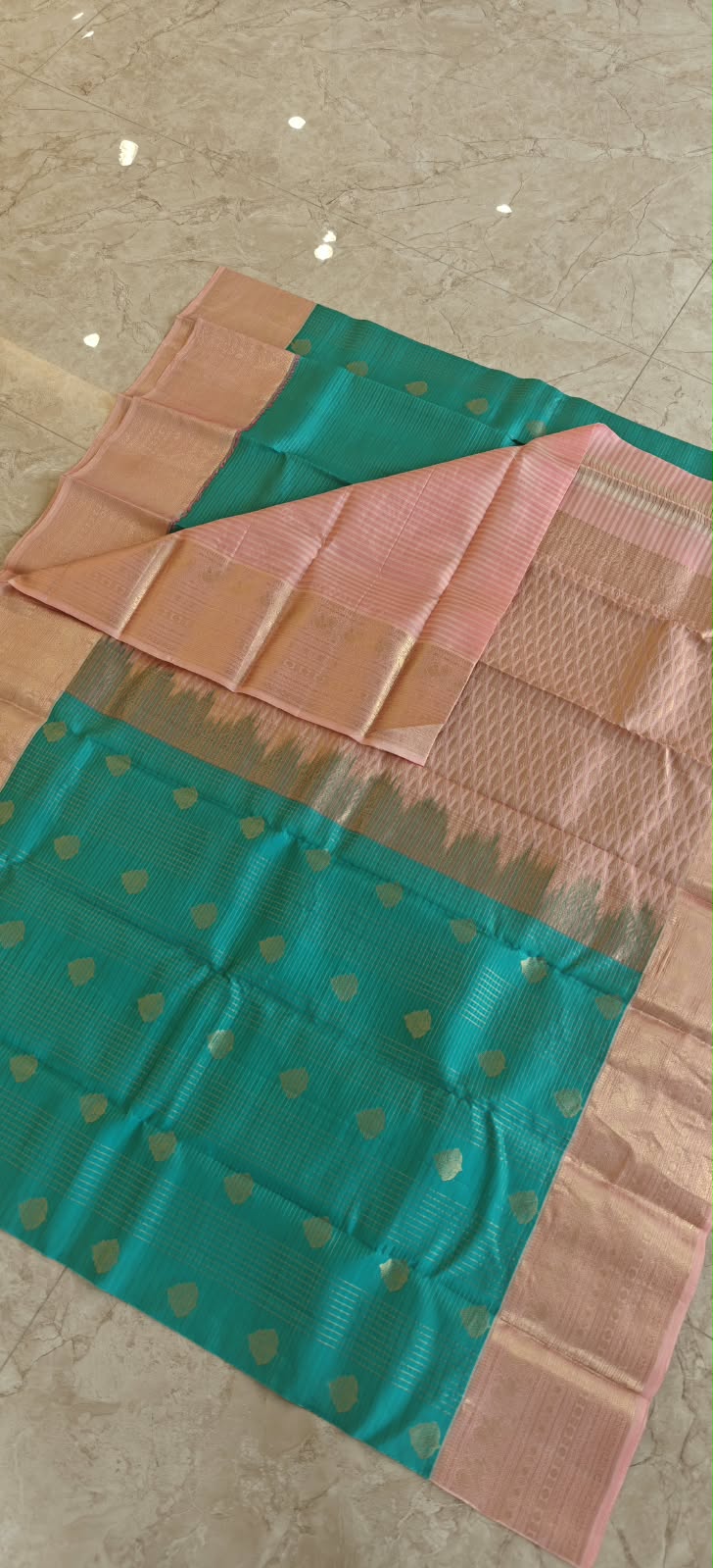 Rama green Pure Kanchi Silk Saree PSS514