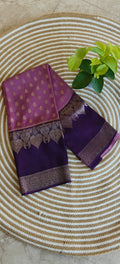 Semi Mysore Crepe Premium Onion Pink with Purple SS-650