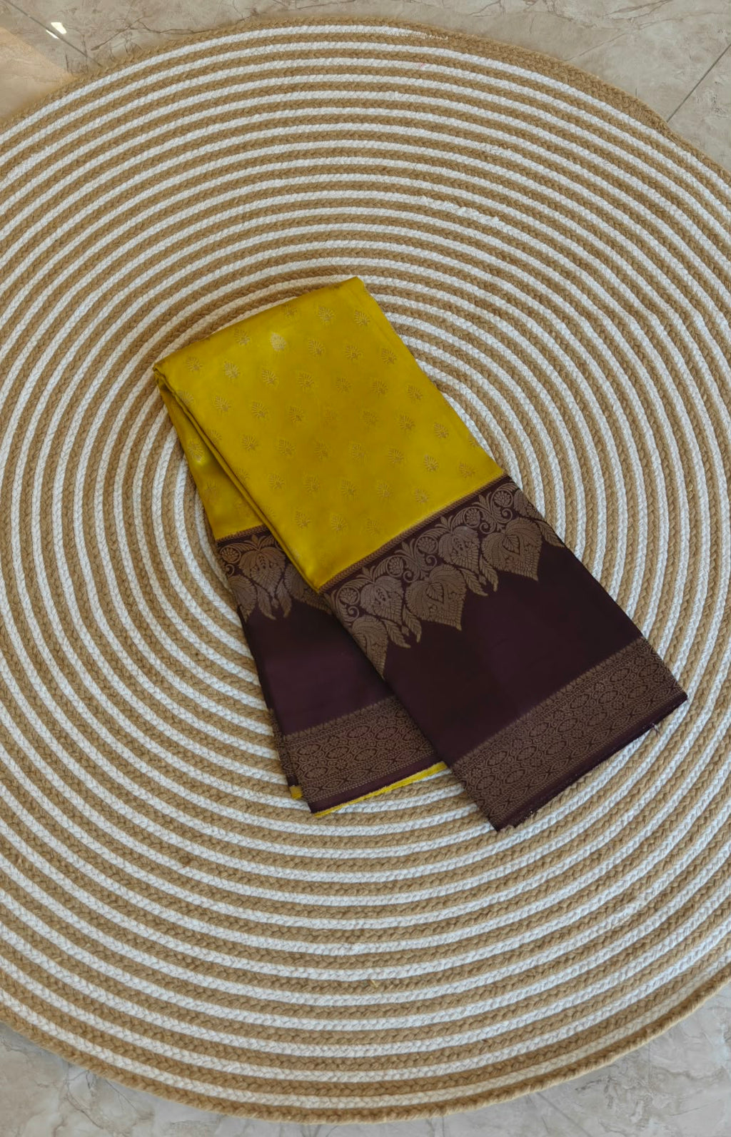 Semi Mysore Crepe Premium Neon with Brown SS-650
