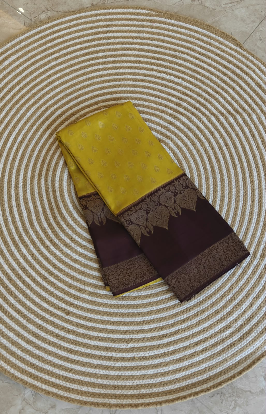 Semi Mysore Crepe Premium Neon with Brown SS-650