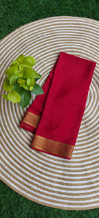 Pure Mysore Crepe Silk Saree 120gsm RED PMS-387