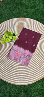 Viscose Dola Crepe Brown with Pink SS-747