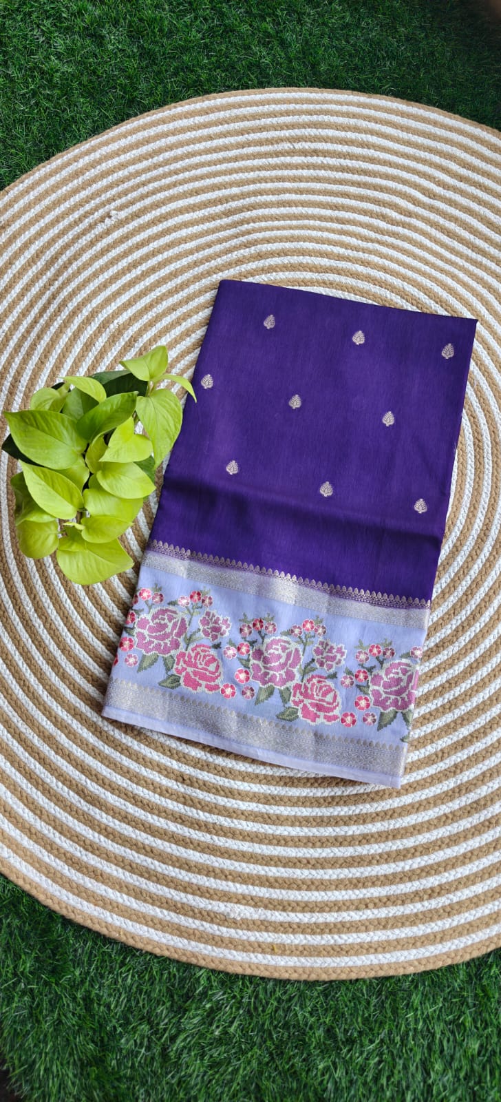 Viscose Dola Crepe Purple with Lavender SS-747