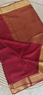 Pure Mysore Crepe Silk Saare PMS397-Maroon