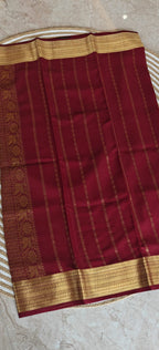 Pure Mysore Crepe Silk Saare PMS397-Maroon