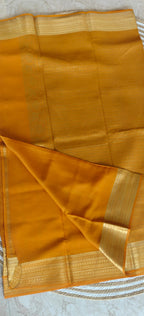 Pure Mysore Crepe Silk Saree PMS397-Mustard