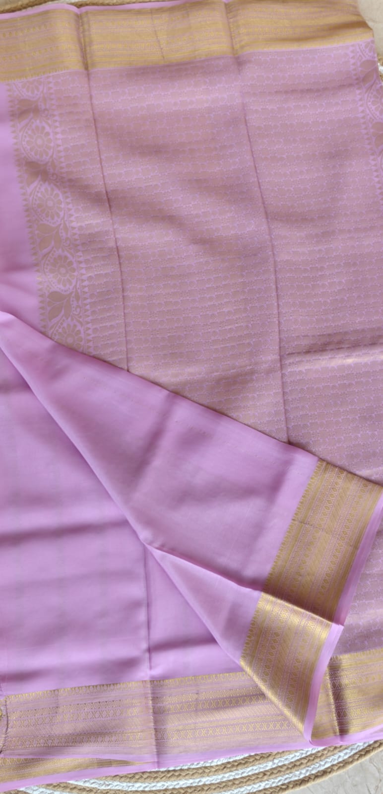 Pure Mysore Crepe Silk Saree PMS397-Baby Pink