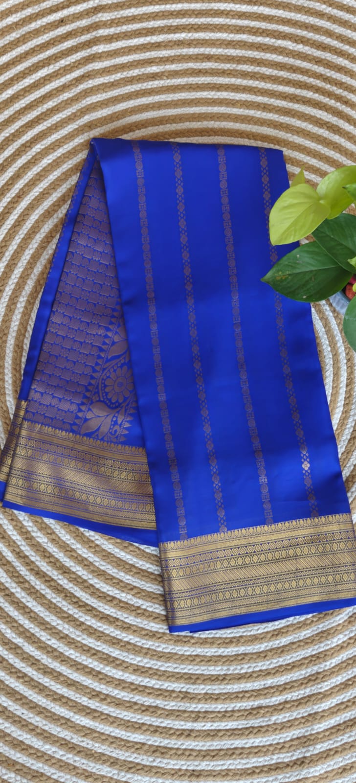 Pure Mysore Crepe silk Saree PMS397-Royal Blue