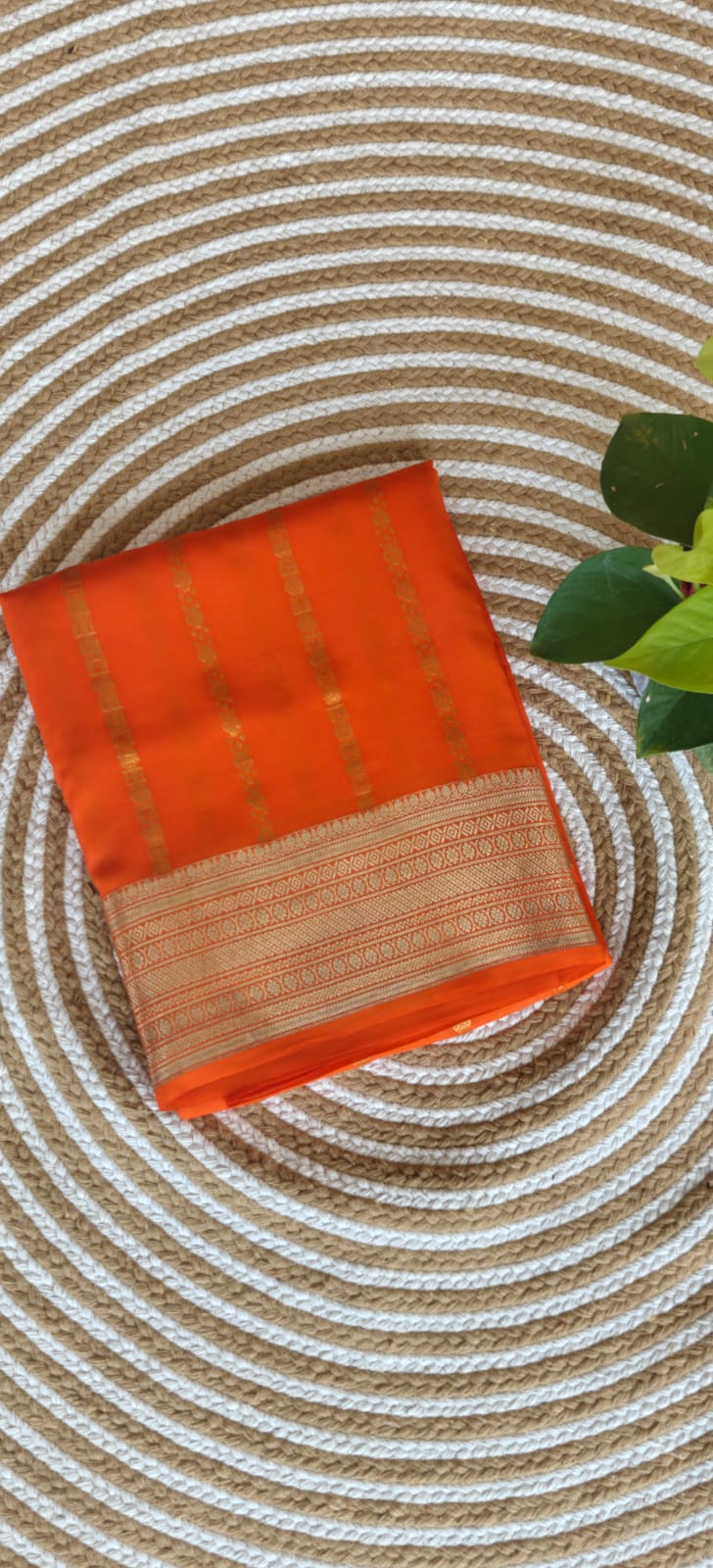 Pure Mysore Crepe Silk Saree PMS397-Orrange