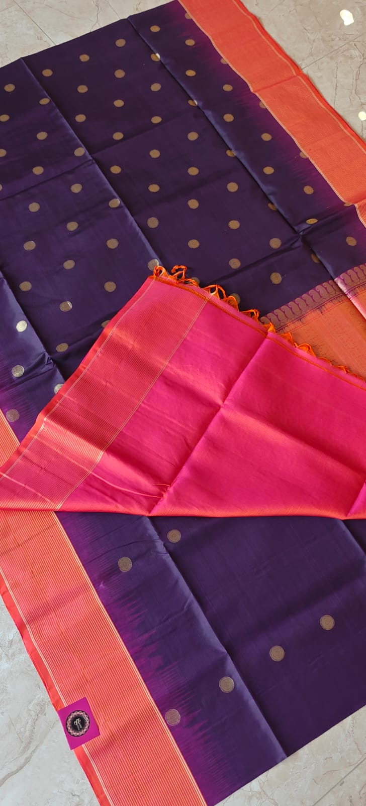 Pure Kanchi Heavy 1Soft Silk Saree PSS309-Purple with Pink