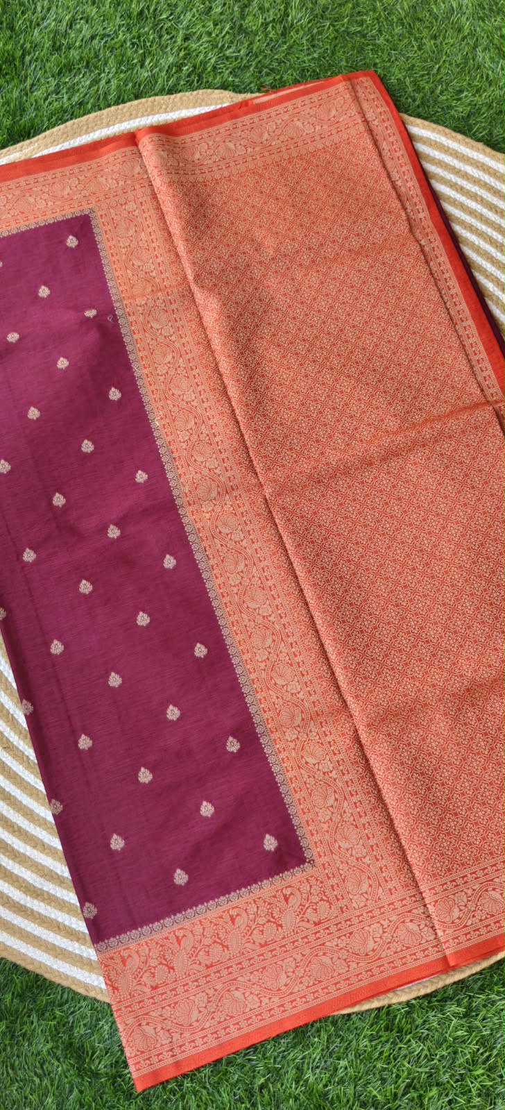 Viscose Crepe Wine with Orrange SS-551
