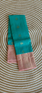 Rama green Pure Kanchi Silk Saree PSS514