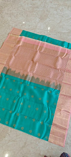 Rama green Pure Kanchi Silk Saree PSS514