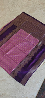 Semi Mysore Crepe Premium Onion Pink with Purple SS-650