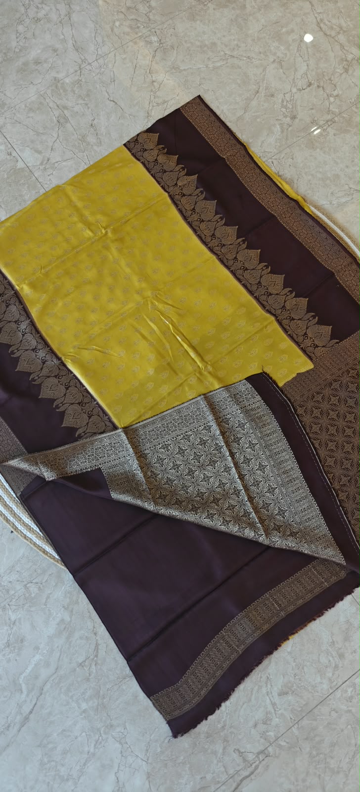 Semi Mysore Crepe Premium Neon with Brown SS-650