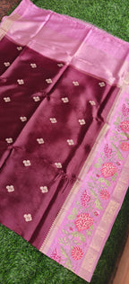 Viscose Dola Crepe Brown with Pink SS-747