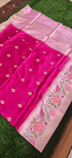 Viscose Dola Crepe Rani pink with Baby pink SS-747