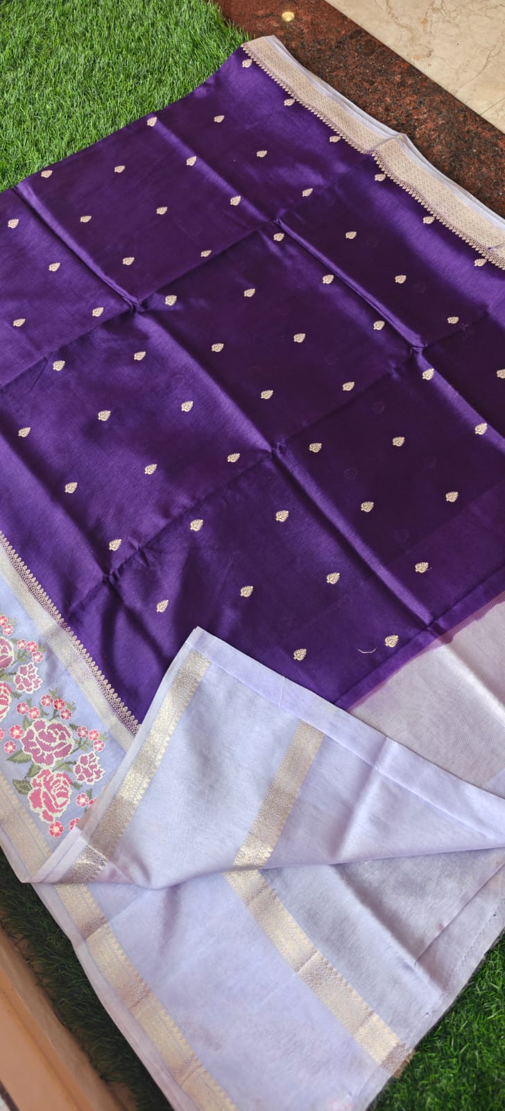Viscose Dola Crepe Purple with Lavender SS-747