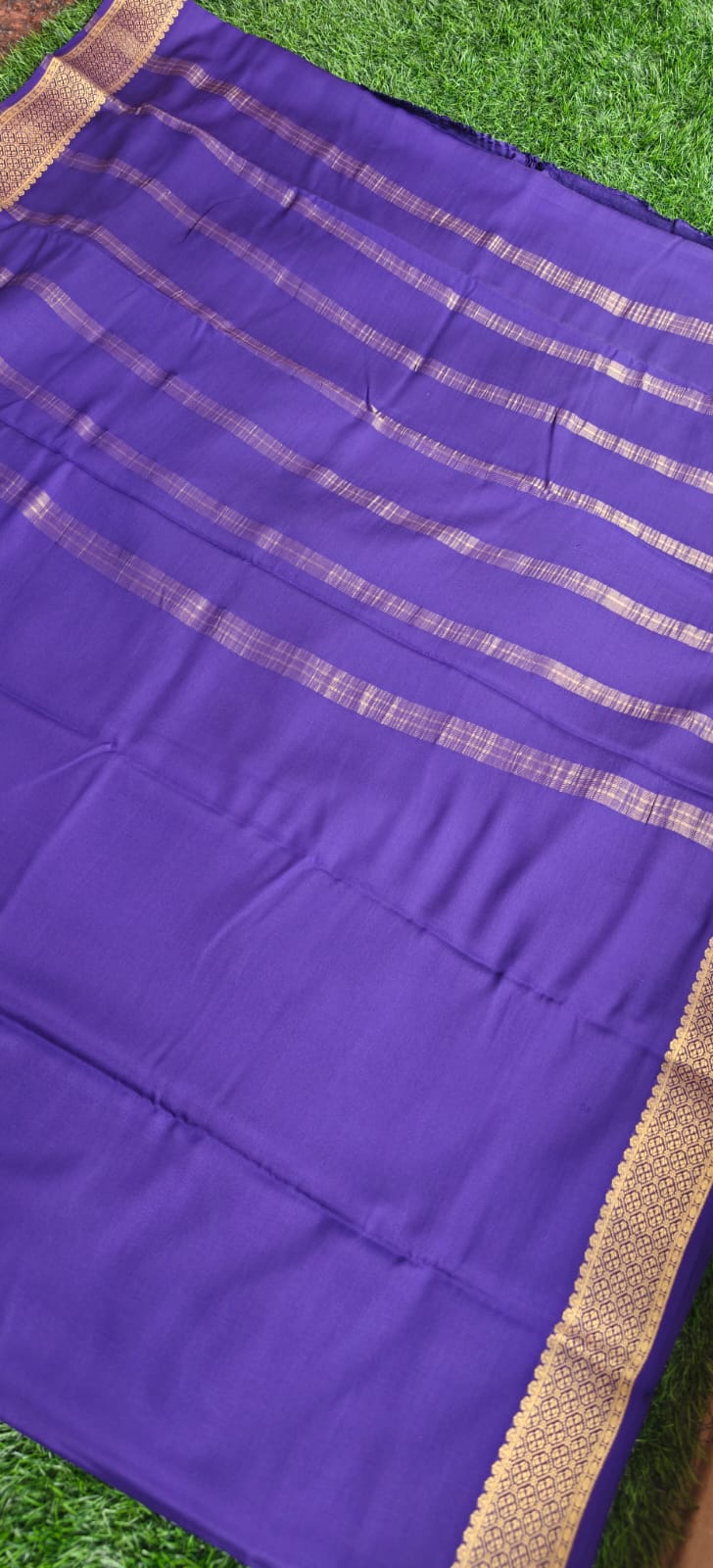 Pure Mysore Crepe Silk Saree 120gsm Purple PMS-387